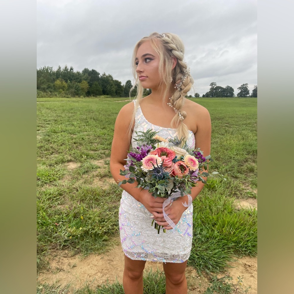 White sequin dress